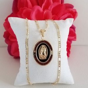 Lady of Guadalupe Red Crystal Necklace